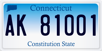 CT license plate AK81001