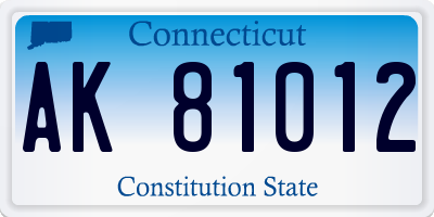 CT license plate AK81012
