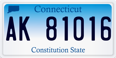 CT license plate AK81016