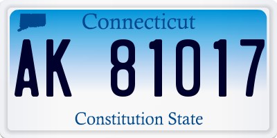 CT license plate AK81017