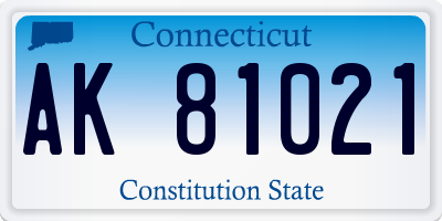 CT license plate AK81021