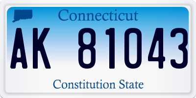 CT license plate AK81043