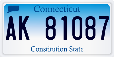 CT license plate AK81087