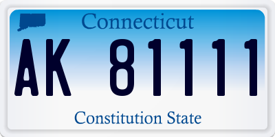 CT license plate AK81111