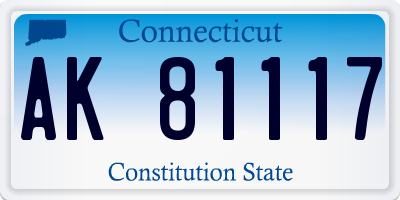 CT license plate AK81117