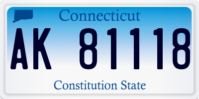 CT license plate AK81118