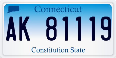 CT license plate AK81119