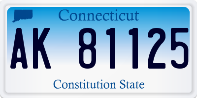 CT license plate AK81125