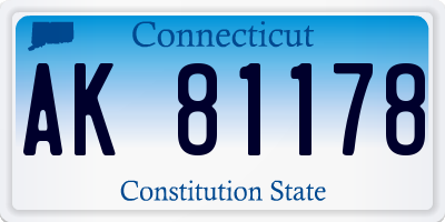 CT license plate AK81178