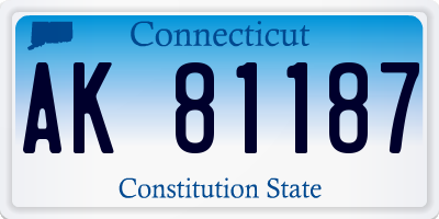 CT license plate AK81187
