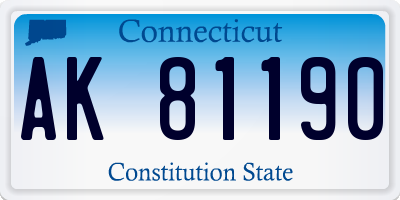 CT license plate AK81190