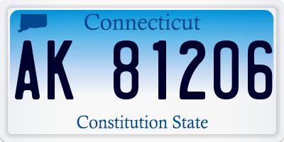 CT license plate AK81206