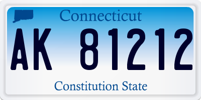 CT license plate AK81212