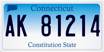 CT license plate AK81214