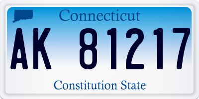CT license plate AK81217
