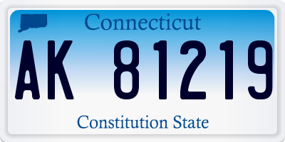 CT license plate AK81219