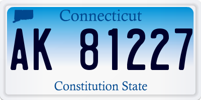 CT license plate AK81227