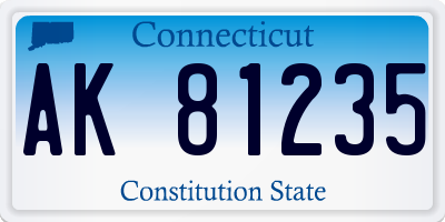 CT license plate AK81235
