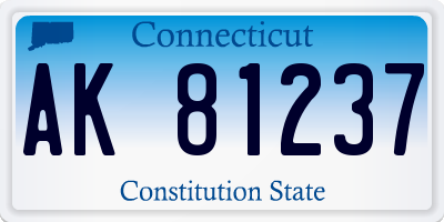 CT license plate AK81237