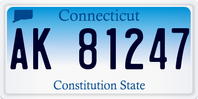 CT license plate AK81247
