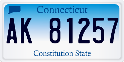 CT license plate AK81257