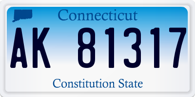 CT license plate AK81317