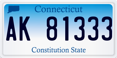 CT license plate AK81333