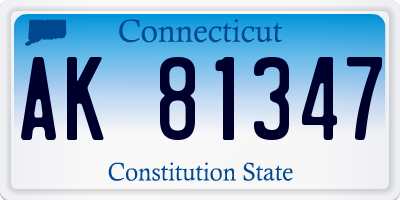 CT license plate AK81347