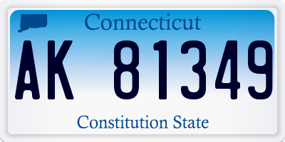 CT license plate AK81349