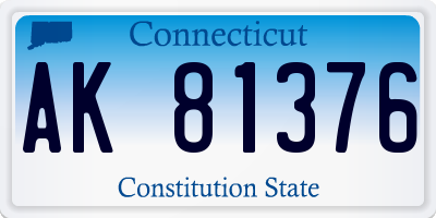 CT license plate AK81376