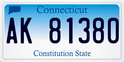 CT license plate AK81380
