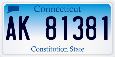 CT license plate AK81381