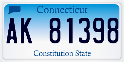 CT license plate AK81398