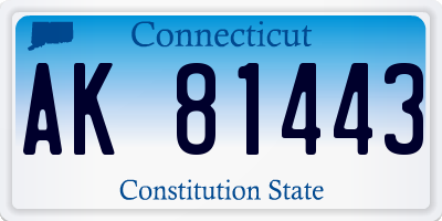 CT license plate AK81443
