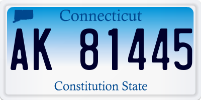 CT license plate AK81445