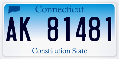 CT license plate AK81481