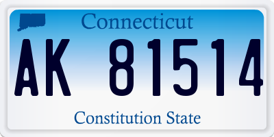CT license plate AK81514