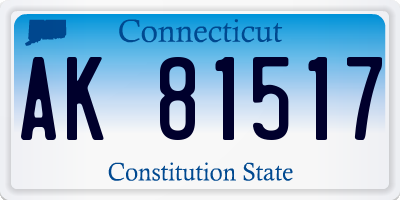 CT license plate AK81517