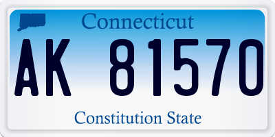 CT license plate AK81570