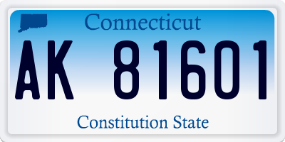 CT license plate AK81601