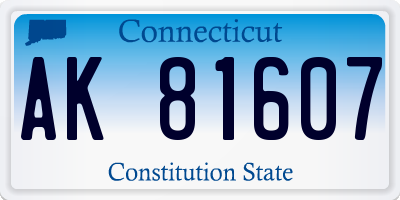 CT license plate AK81607