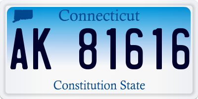 CT license plate AK81616