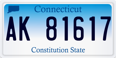 CT license plate AK81617
