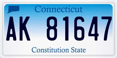 CT license plate AK81647