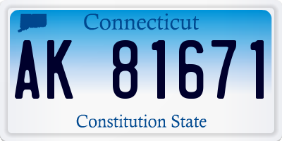 CT license plate AK81671