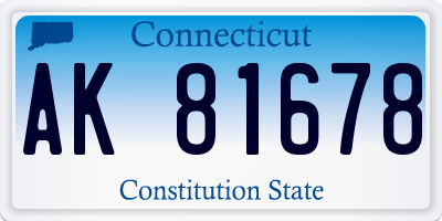 CT license plate AK81678