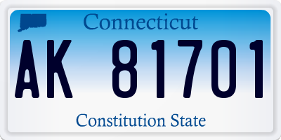 CT license plate AK81701