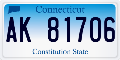 CT license plate AK81706