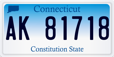 CT license plate AK81718