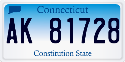 CT license plate AK81728
